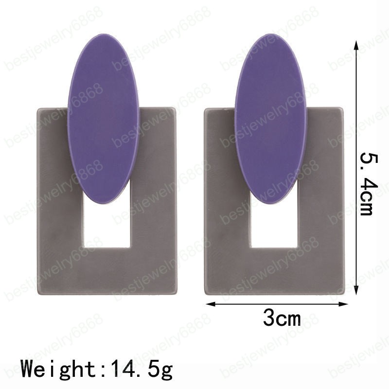 New Style Fashion Big Resin Drop Earrings For Women New Acetic Acid Large Korea Square Earrings Trendy Geometric Jewelr