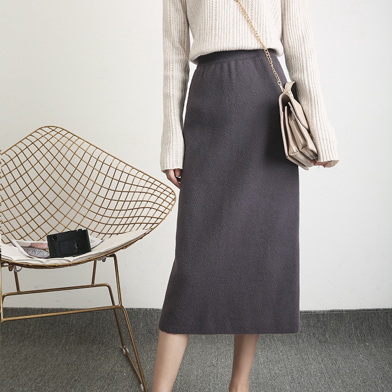 ALKMENE 2020 spring and autumn new cashmere knitted bag hip skirt female high waist thick split fork sexy slim party step skirt, Gray
ALKMENE 2020 spring and autumn new cashmere knitted bag hip skirt female high waist thick split fork sexy slim party step skirt, Gray