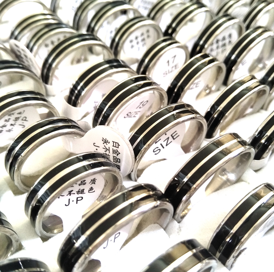 Wholesale Bulk Lots 100PCS/LOT Brand New Silver Tone Black Enamel Width 6mm Band Stainless Steel Ring Classic & Fashion Man Ring Women Ring
Wholesale Bulk Lots 100PCS/LOT Brand New Silver Tone Black Enamel Width 6mm Band Stainless Steel Ring Classic & Fashion Man Ring Women Ring