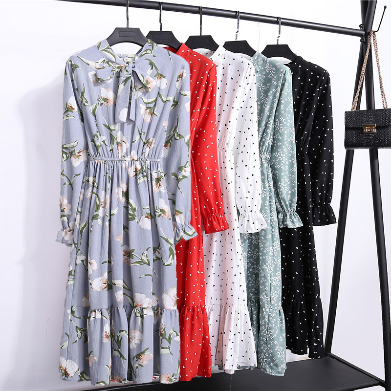 Chiffon Floral Print Dress Women 2019 New Arrival Ladies Elegant Long Sleeve Midi Party Dress Female Casual Vestidos Mujer robe, Color 1
Chiffon Floral Print Dress Women 2019 New Arrival Ladies Elegant Long Sleeve Midi Party Dress Female Casual Vestidos Mujer robe, Color 1
