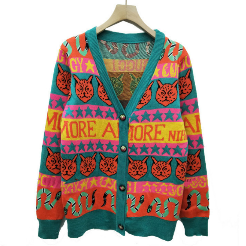 Designer Women' Sweater Autumn Knits Luxury Tops Spring Cartoon Pattern Fashion Knit Cardigan Coat with Animal Print High Quality Size -L, Multi
Designer Women' Sweater Autumn Knits Luxury Tops Spring Cartoon Pattern Fashion Knit Cardigan Coat with Animal Print High Quality Size -L, Multi