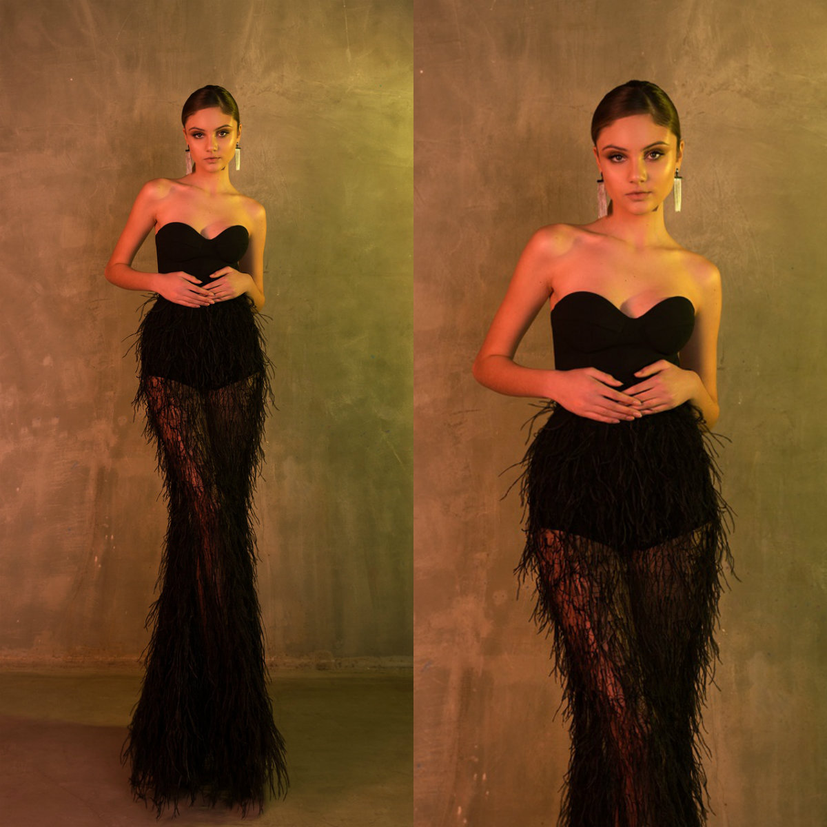 2019 Black Mermaid Prom Dresses Floor Length Sweetheart Illusion Feathers Luxury Evening Gowns Custom Made Special Occasion Dresses