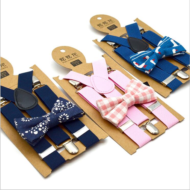 Boys Suspenders Bow Tie Set Plaid Printed Braces Kids Grid Elastic Y-Suspenders with Bow Tie Fashion Belt Baby Retro Strap Clip Y-back A6149 от DHgate WW