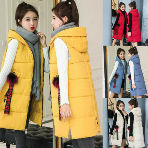New Women's Winte Down Cotton Vest Long Coat Hooded Jacket Waistcoat Outwear, Creamy-white
New Women's Winte Down Cotton Vest Long Coat Hooded Jacket Waistcoat Outwear, Creamy-white