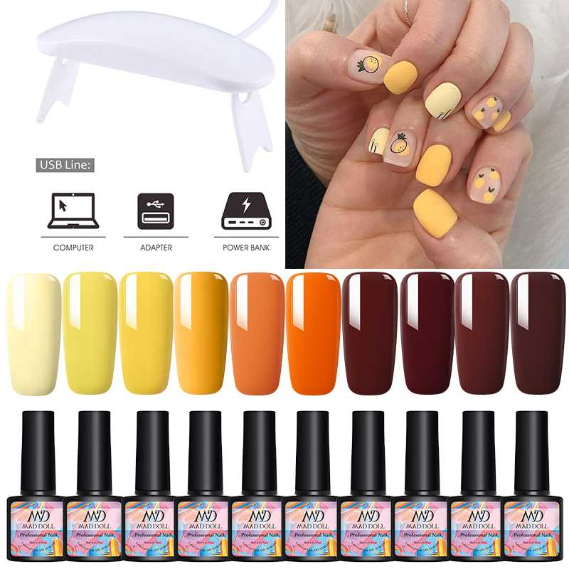 10 PCS/Set MAD DOLL 8ml Gel Nail Polish Pure Nail Color Gel Varnish Set All For Manicures Set Kit Soak Off UV Kits, Set10
10 PCS/Set MAD DOLL 8ml Gel Nail Polish Pure Nail Color Gel Varnish Set All For Manicures Set Kit Soak Off UV Kits, Set10