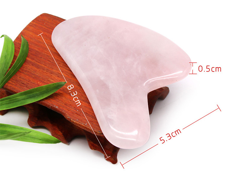 Tamax JD015 Rose Quartz pink Jade Guasha Board Natural Stone Scraper Chinese Gua Sha pad