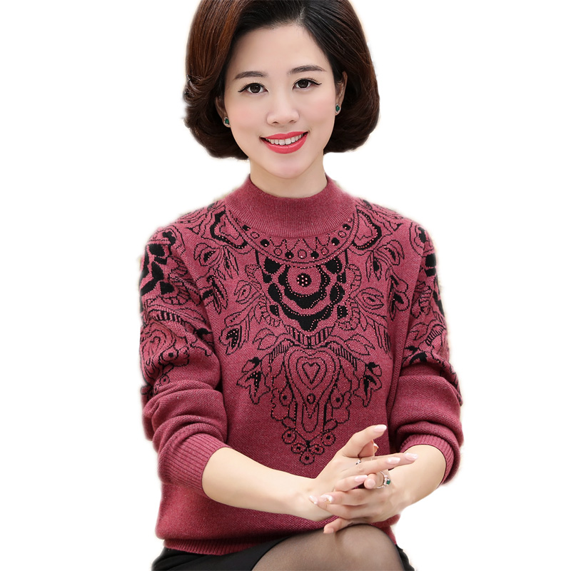 Autumn Winter New Middle-Aged Women Turtleneck Sweater High Quality Plus Size 40-50 Years Old Mother Pullover Sweater T653, Green
Autumn Winter New Middle-Aged Women Turtleneck Sweater High Quality Plus Size 40-50 Years Old Mother Pullover Sweater T653, Green