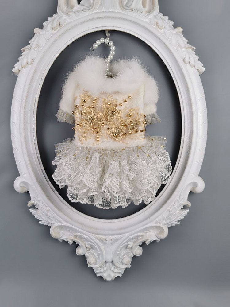 Free shipping dog clothes golden flowers wool coat dresses fur collar lace skirt pet overcoat poodle Maltese chihuahua, White
Free shipping dog clothes golden flowers wool coat dresses fur collar lace skirt pet overcoat poodle Maltese chihuahua, White