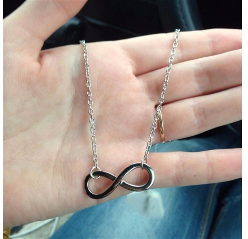 Infinity Love Pendant Necklaces Number Eight Charm Jewelry Fashion Elegant Gold Silver Color Girl Lady Link Chain Choker Necklaces for Women