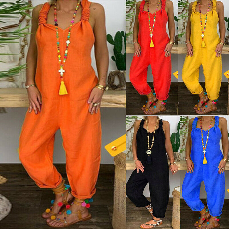 New Women Ladies Dungarees Harem Strap Pants Loose Jumpsuit Baggy Trousers Overalls Pants, Black
New Women Ladies Dungarees Harem Strap Pants Loose Jumpsuit Baggy Trousers Overalls Pants, Black