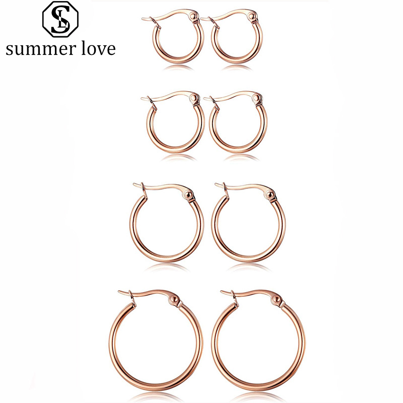 Classic Multi Size Hoop Earrings Gold Rose Gold Stainless Steel Earrings Elegant Simple Jewelry For Women Girls Gift Wholesale-Z
Classic Multi Size Hoop Earrings Gold Rose Gold Stainless Steel Earrings Elegant Simple Jewelry For Women Girls Gift Wholesale-Z