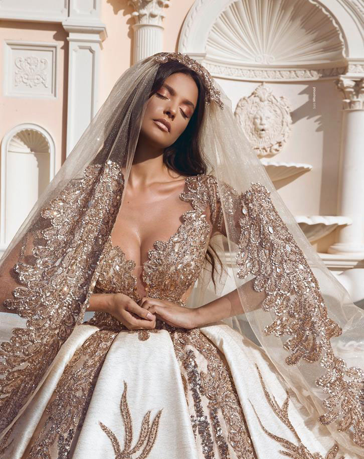 2019 New Princess Wedding Dress African Arabic Dubai Long Sleeve Gold Appliques Church Formal Bride Bridal Gown Plus Size Custom Made