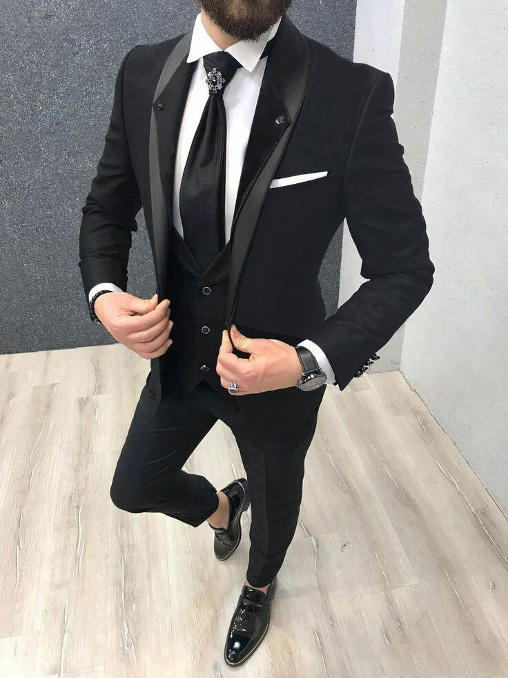Latest Designs Shawl Lapel Black Groom Tuxedos Men Suits for Formal Business Man Blazer Jacket 3Pieces Slim Fit Custom Made Costume Homme, Black;gray
Latest Designs Shawl Lapel Black Groom Tuxedos Men Suits for Formal Business Man Blazer Jacket 3Pieces Slim Fit Custom Made Costume Homme, Black;gray