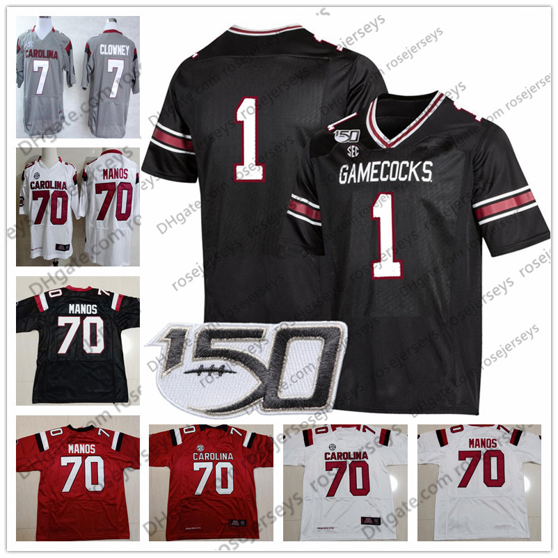 2019 Customized NCAA Gamecocks #4 Tavien Feaster 44 Sherrod Greene 70 Hank Manos 87 Kiel Pollard New Black Vintage 150TH Football Jersey, White
2019 Customized NCAA Gamecocks #4 Tavien Feaster 44 Sherrod Greene 70 Hank Manos 87 Kiel Pollard New Black Vintage 150TH Football Jersey, White