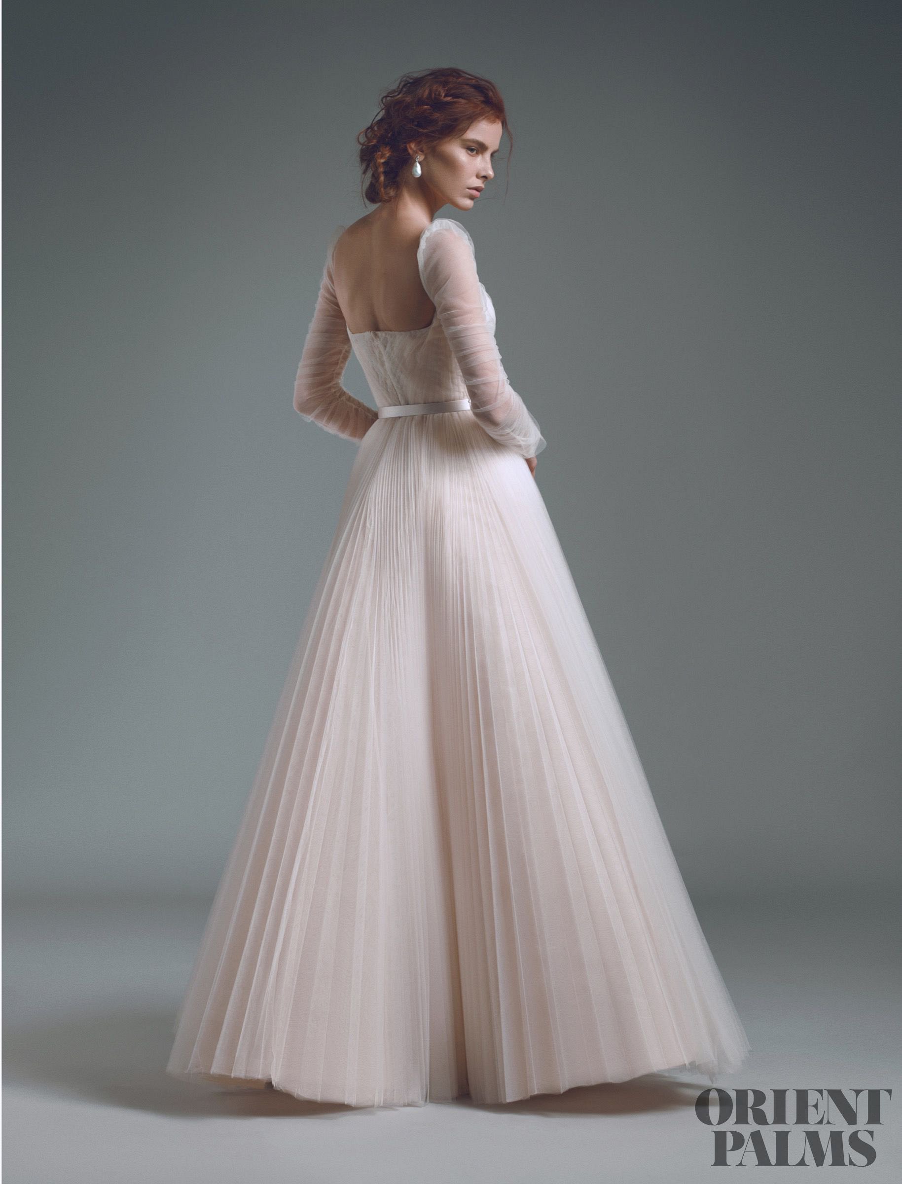 Elegant Evening Dresses Square Neck Tulle Long Sleeve A Line Floor Length Ruffles Prom Dress Custom Made Formal Occasion Gowns