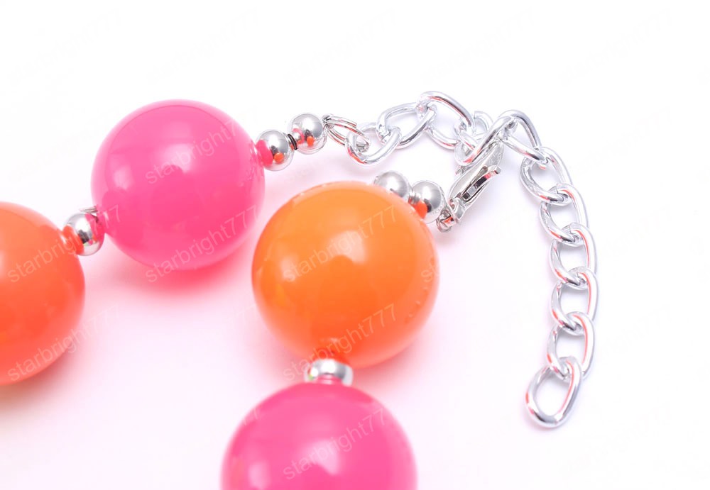 Neon Color Kids Chunky Necklace Beautiful Design Girl Children Acrylic Beads Chunky Necklace Toddle Kids Jewelry