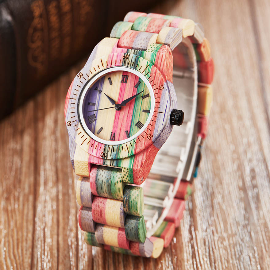 Wood Watch Women Ladies Quartz Wristwatches Bamboo Colorful Printing Wooden Band Wrist Clock Simple Dial Female Bracelet Watches, Slivery;brown
Wood Watch Women Ladies Quartz Wristwatches Bamboo Colorful Printing Wooden Band Wrist Clock Simple Dial Female Bracelet Watches, Slivery;brown