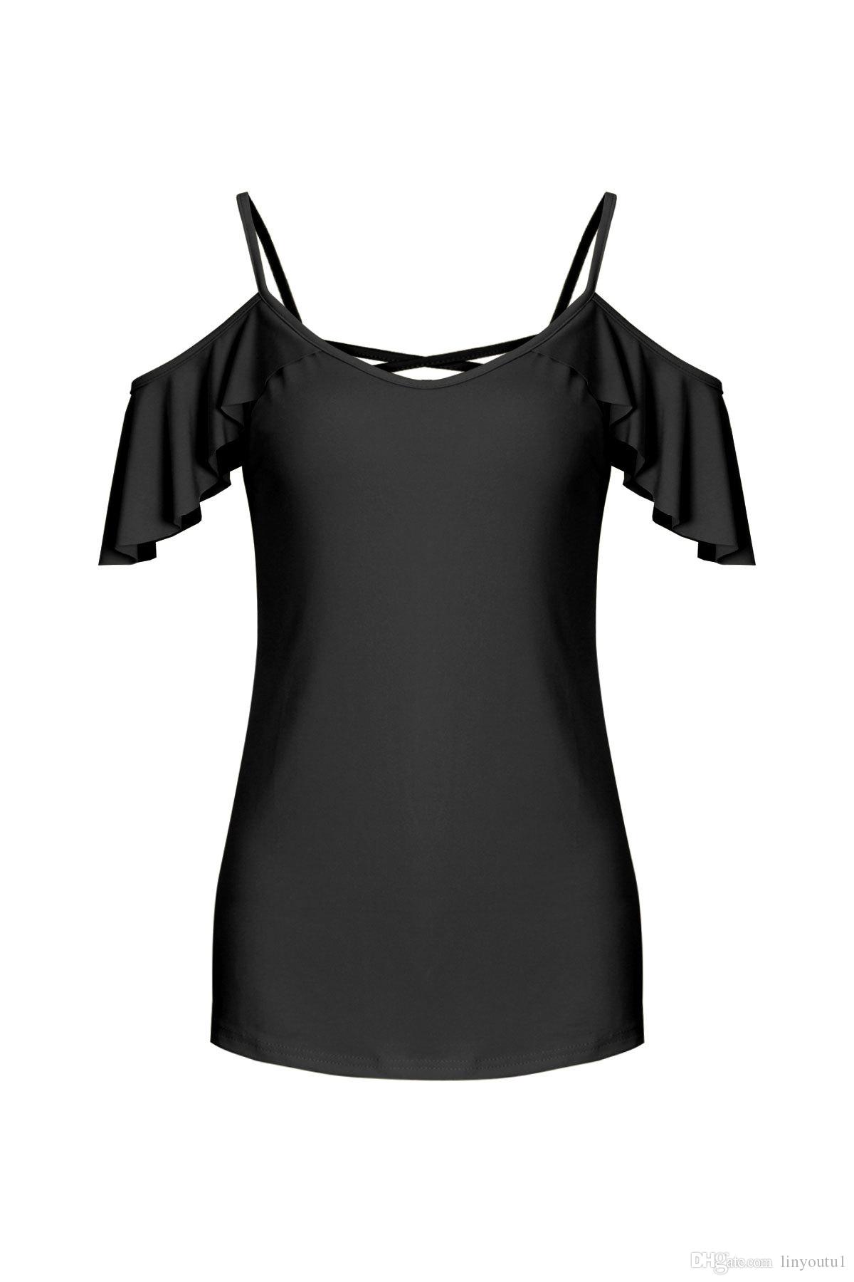 2020 Sexy Off Shoulder Top Blouse Women Half Sleeve Spaghetti Strap Ruffle Womens Tops And Blouses Summer 2019 Shirt