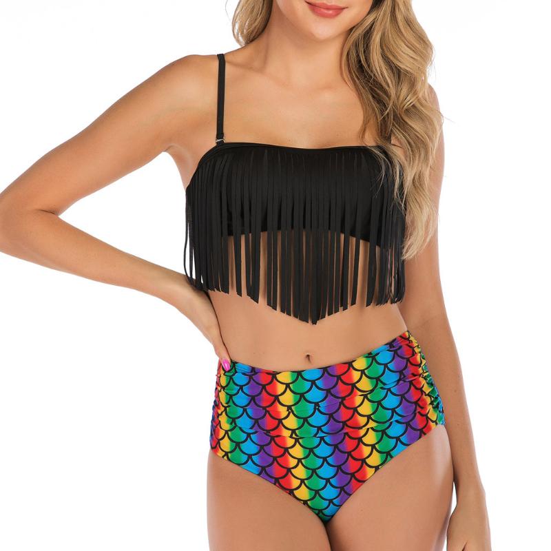 bikinis 2020 mujer Women Two Pieces Bathing Suits Top Ruffled With High Waisted Bottom Bikini Set monokini
bikinis 2020 mujer Women Two Pieces Bathing Suits Top Ruffled With High Waisted Bottom Bikini Set monokini