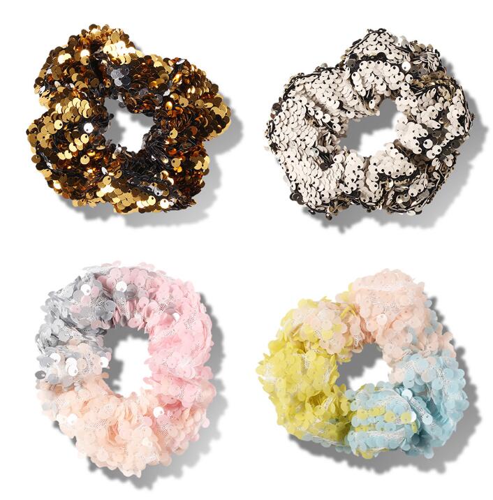 Women Scrunchie Glitter Hair Ties Fashion Sequin Girls Hair Holders Rope Elastic Bands for Women Accessories
