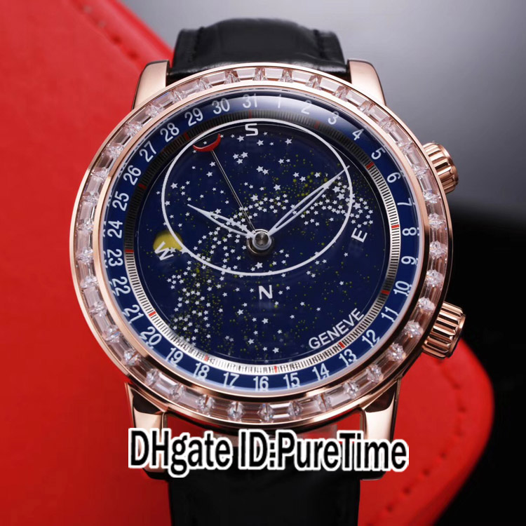 New 6104R-001 Celestial Grand Complication Miyota 8217 Automatic Mens Watch Rose Gold Diamond Bezel Starry Sky Dial Leather Puretime E60b2, Customized waterproof service
New 6104R-001 Celestial Grand Complication Miyota 8217 Automatic Mens Watch Rose Gold Diamond Bezel Starry Sky Dial Leather Puretime E60b2, Customized waterproof service