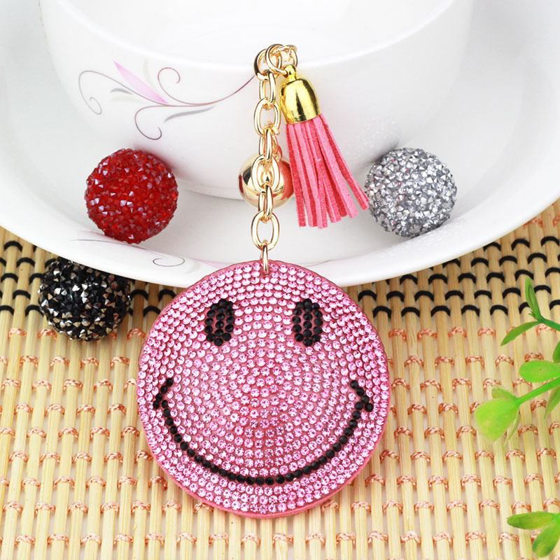 Creative Rhinestone Smile smiling face Keychain Car Leather Tassel Key Ring Girls Women Bag Charm Key Chain Holder pendant
Creative Rhinestone Smile smiling face Keychain Car Leather Tassel Key Ring Girls Women Bag Charm Key Chain Holder pendant