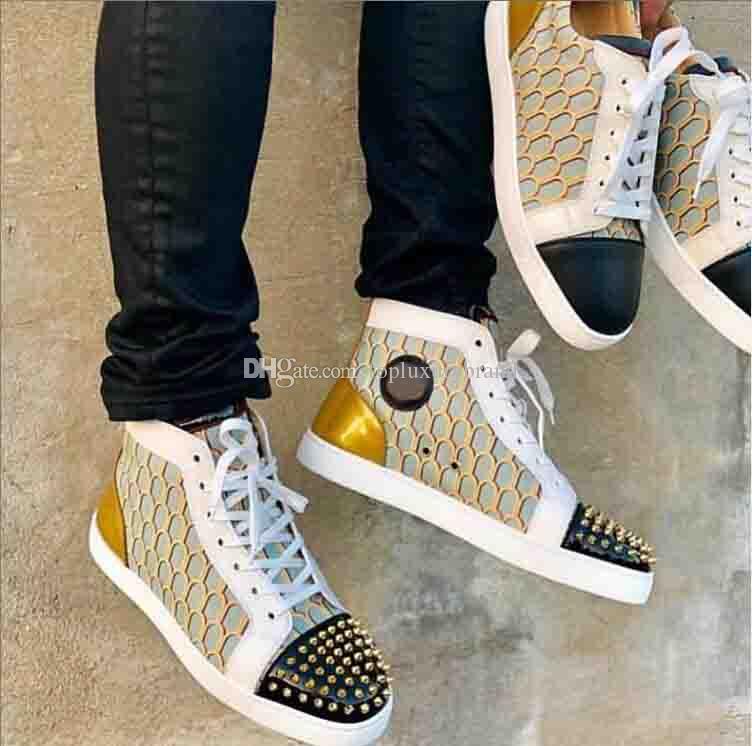 street style leather sneakers mens red bottom casual shoes fish scale leather fashion high top lace up toe spikes sneakers trainers
street style leather sneakers mens red bottom casual shoes fish scale leather fashion high top lace up toe spikes sneakers trainers