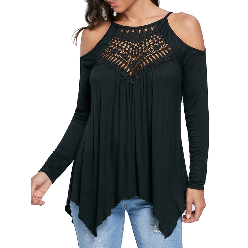 2020 European and American Plus Size Women's Explosion Lace Stitching Off Shoulder Long Sleeve T-shirt Casual O-Neck Top, Black
2020 European and American Plus Size Women's Explosion Lace Stitching Off Shoulder Long Sleeve T-shirt Casual O-Neck Top, Black
