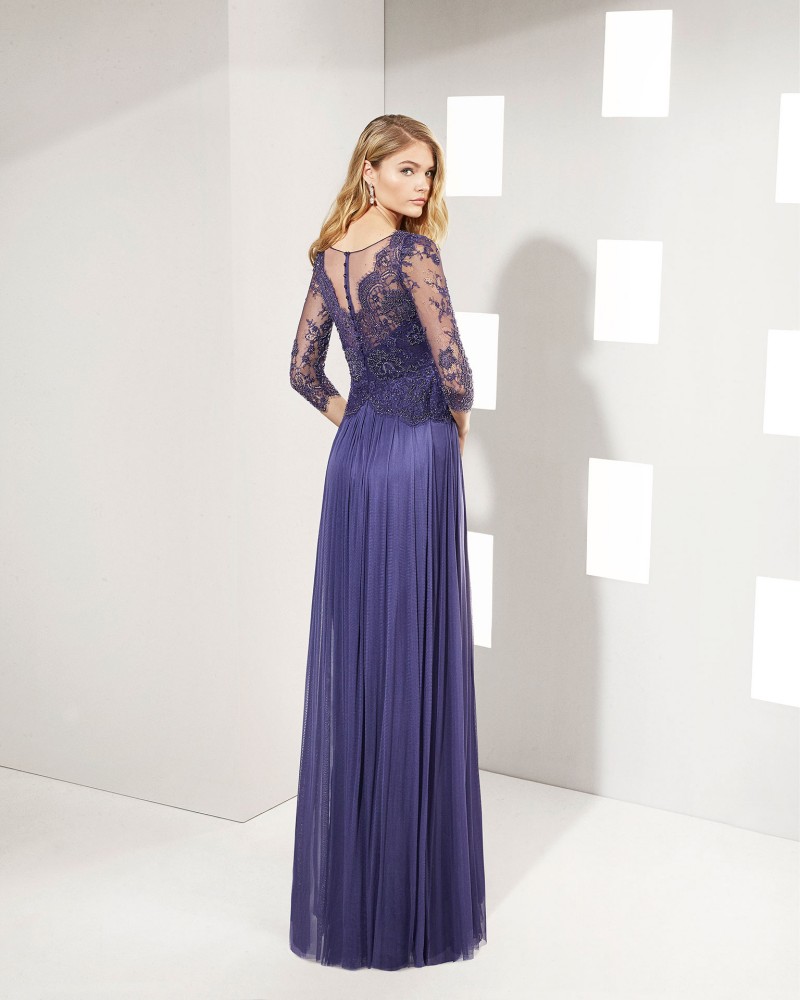 2019 Chic Mother Of The Bride Dresses V Neck Lace 3/4 Long Sleeves Wedding Guest Dress A Line Chiffon Elegant Evening Gowns