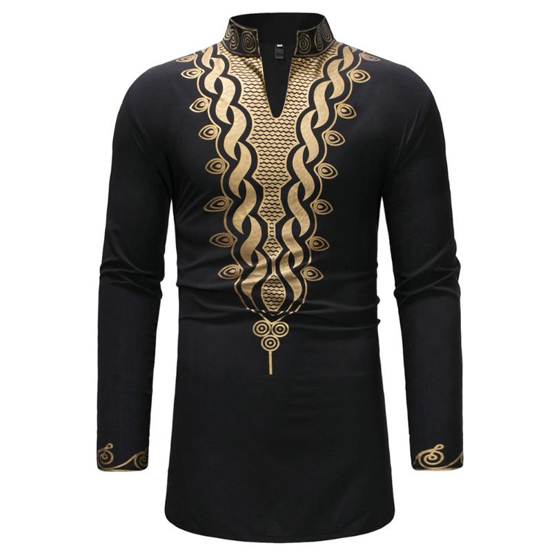 Mens Top Outfit African Men Clothes 2020 Riche African Clothing For Men Dashiki Full Sleeve Shirt For Roupa Masculina Z0306