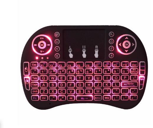 7 Color i8 Wireless Mini Keyboard Backlit 2.4G mini Air Mouse Remote Control Touchpad for Smart Android TV Box media player Notebook Tablet Pc