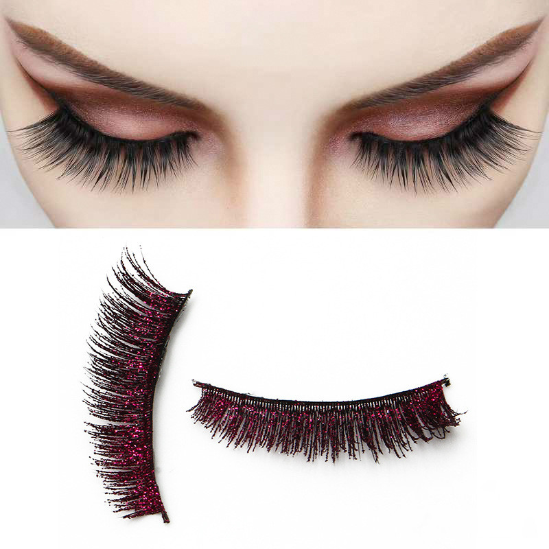 3D 1pairs Faux Mink Lashes Glitter Creole Natural Long Fake Lashes Makeup Extension Eyelashes maquiagem makeup