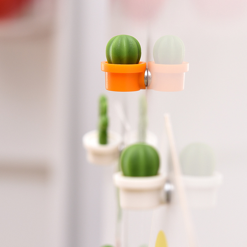 Cactus Fridge Magnets Cute Succulent Plant Magnet Button Cactus Refrigerator Message Sticker Magnet 6Pcs/Set