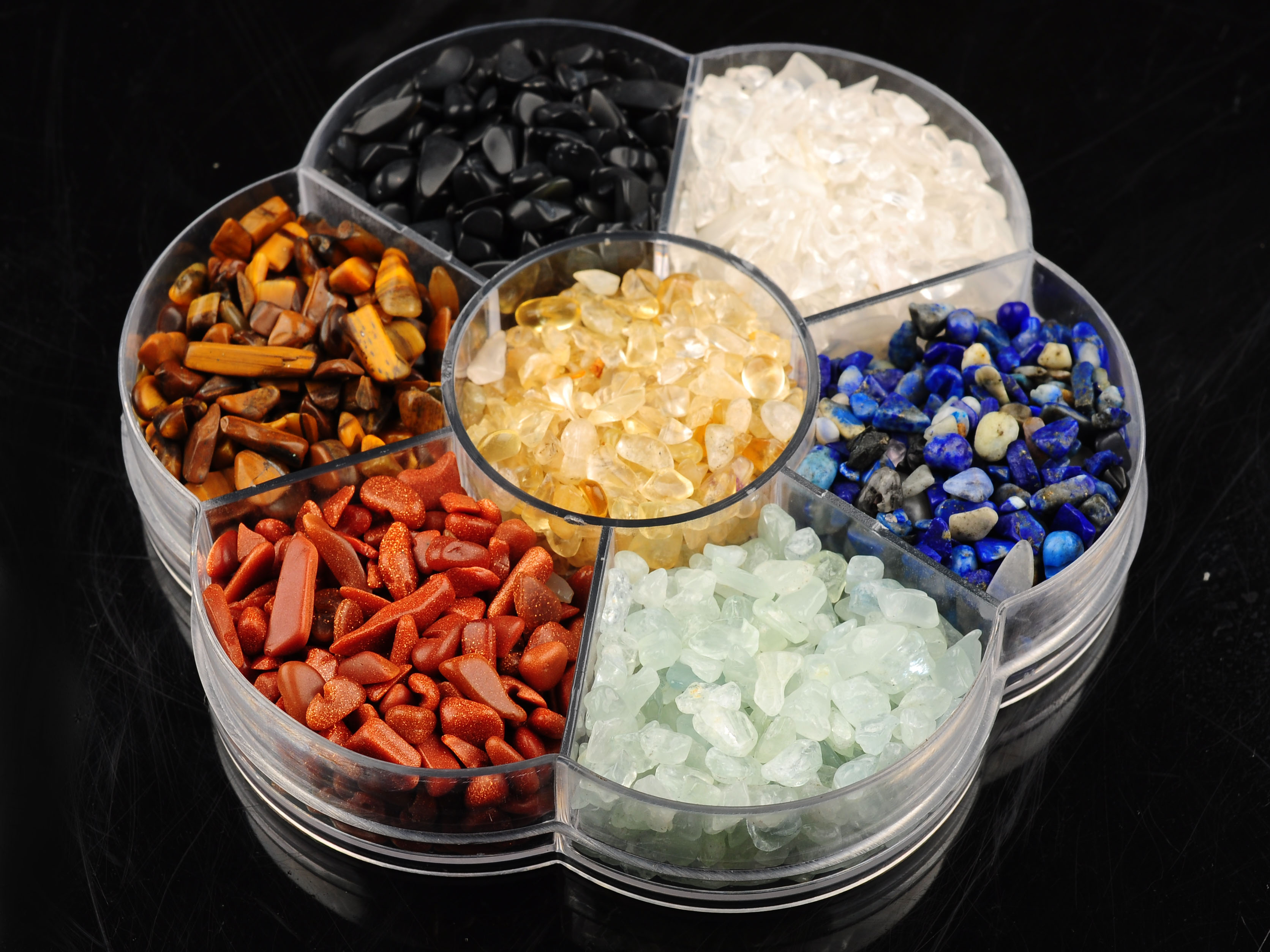1 box of mixed color stone manicure rhinestone gravel crystal gem steel ball nail decoration DIY (multicolor) plum boxed