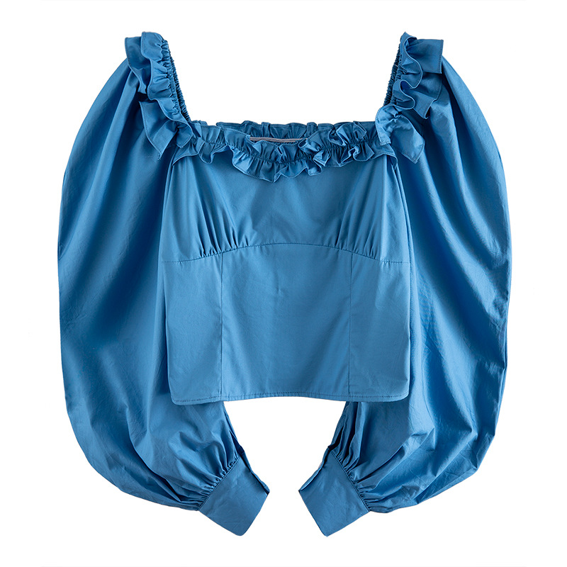 WOMENGAGA 2020 Summer New T-shirt Pullover Long-sleeve Lantern Sleeve Square Collar Solid Ruffles Casual Short Streetwear A566, Blue custom
WOMENGAGA 2020 Summer New T-shirt Pullover Long-sleeve Lantern Sleeve Square Collar Solid Ruffles Casual Short Streetwear A566, Blue custom