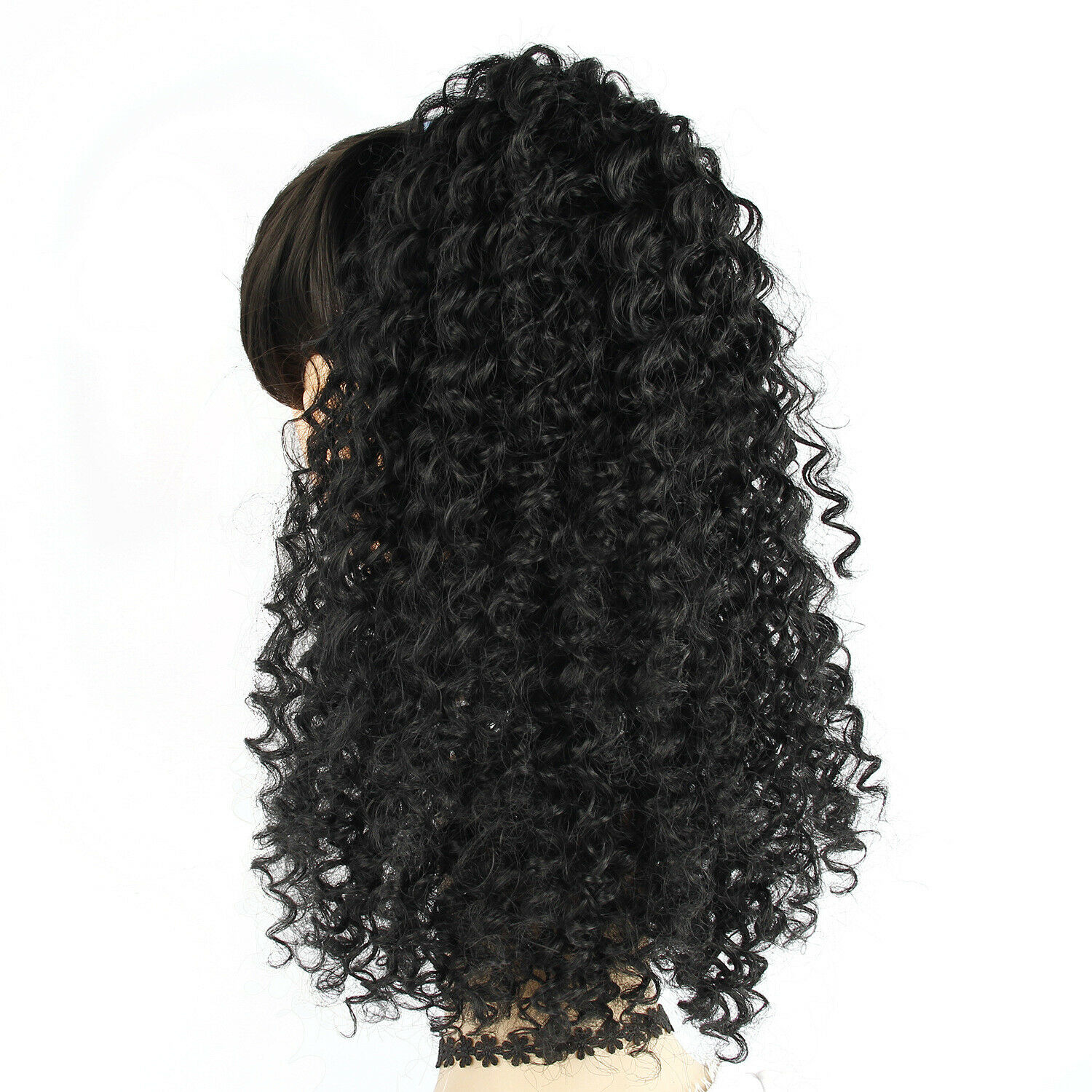 140g black ponytail kinky curly hair extensions clip in human hair afro ponytail drawstring hairpiece colors aviable