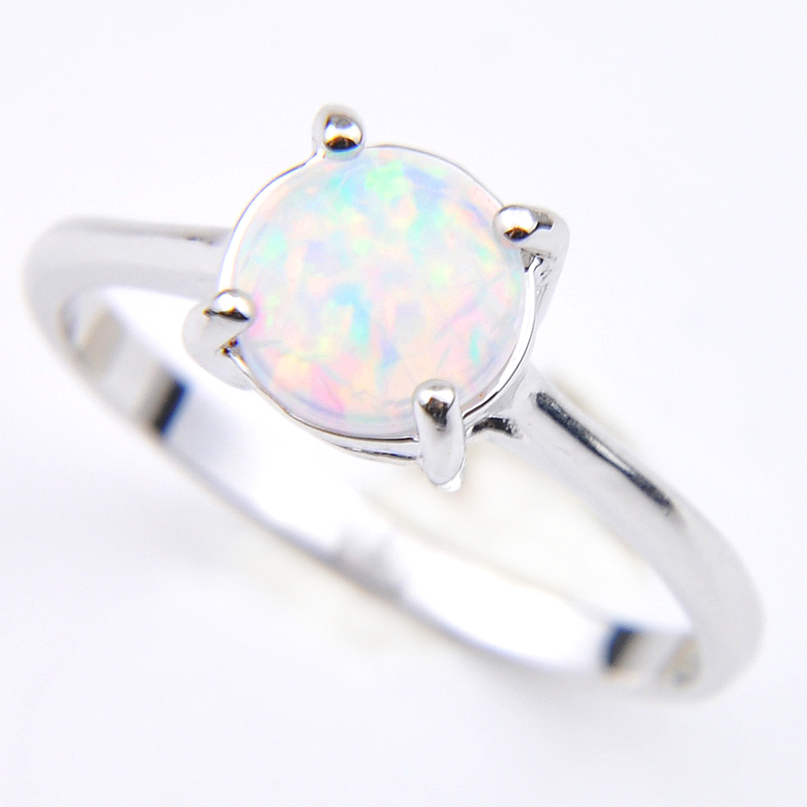 Wholesale Holiday Jewelry Gift Round White Fire Opal Gems 925 Sterling Silver Fashion Woman Solitaire Ring US Size 7-8
Wholesale Holiday Jewelry Gift Round White Fire Opal Gems 925 Sterling Silver Fashion Woman Solitaire Ring US Size 7-8