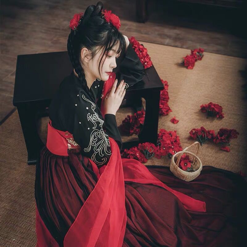 Chinese Traditional Fairy Costume Red National Hanfu Outfit Hanfu Dress For Woman Ancient Han Dynasty Princess Clothing DQS1628, Black
Chinese Traditional Fairy Costume Red National Hanfu Outfit Hanfu Dress For Woman Ancient Han Dynasty Princess Clothing DQS1628, Black