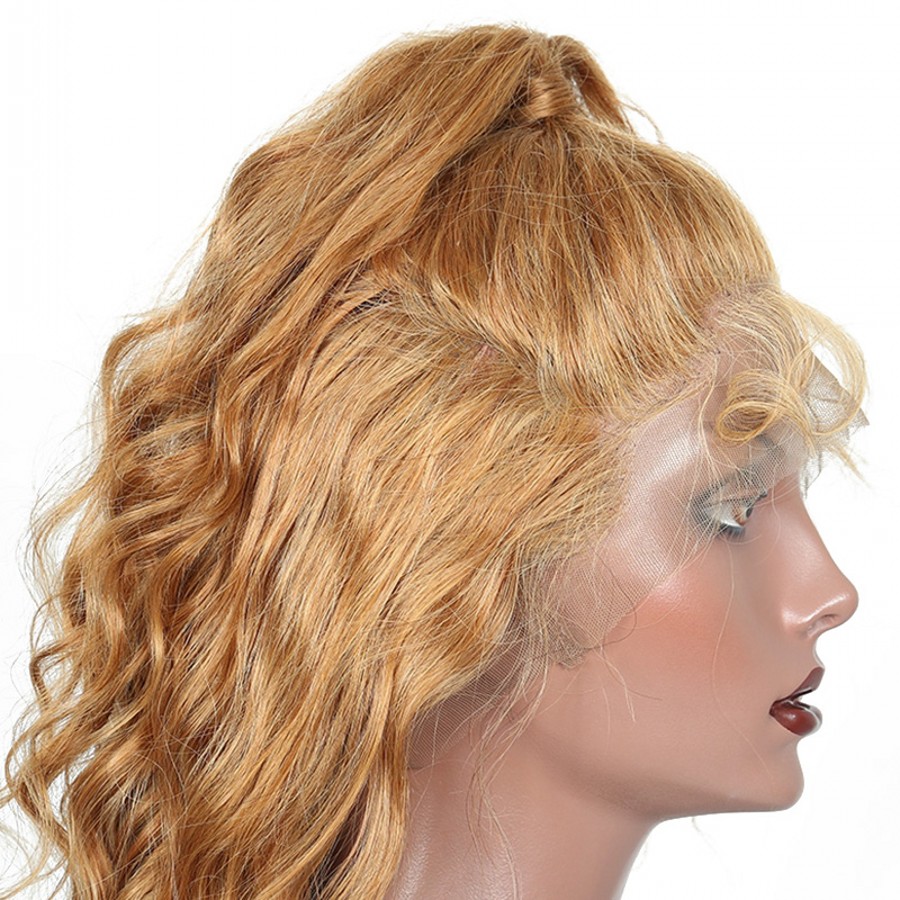 Honey Blonde #27 brazilian Lace Front Wigs for black Women kinky Curly synthetic hair Wig Pre Plucked natural hairline