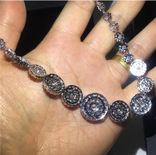 Vecalon Dexule waltz Necklace White Gold Filled 5A cz Evening Party necklaces for Women Bridal Wedding Accessories Jewelry
