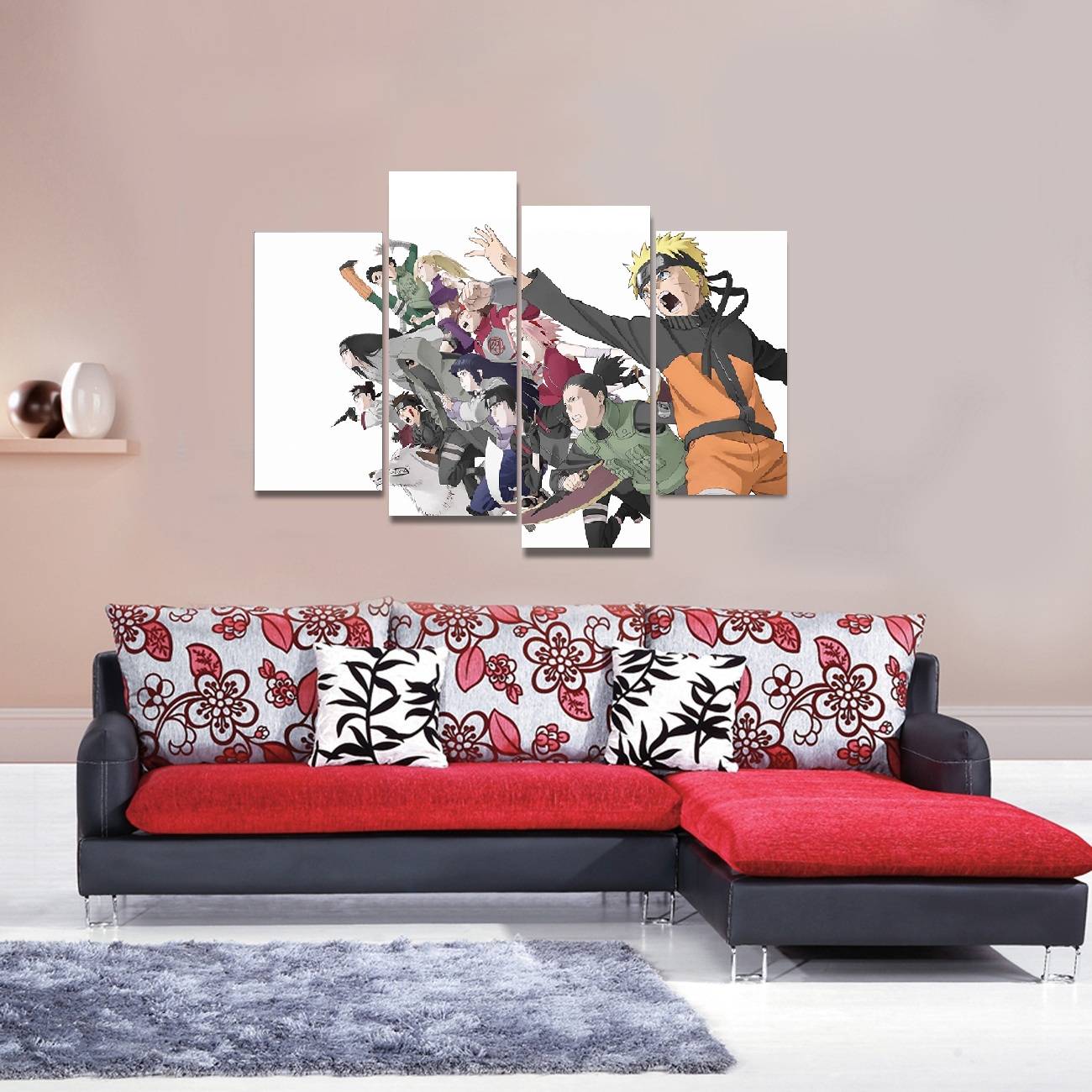 4pcs/set Unframed Naruto Young Combat Team Anime Poster Print On Canvas Wall Art Picture For Home and Living Room Decor