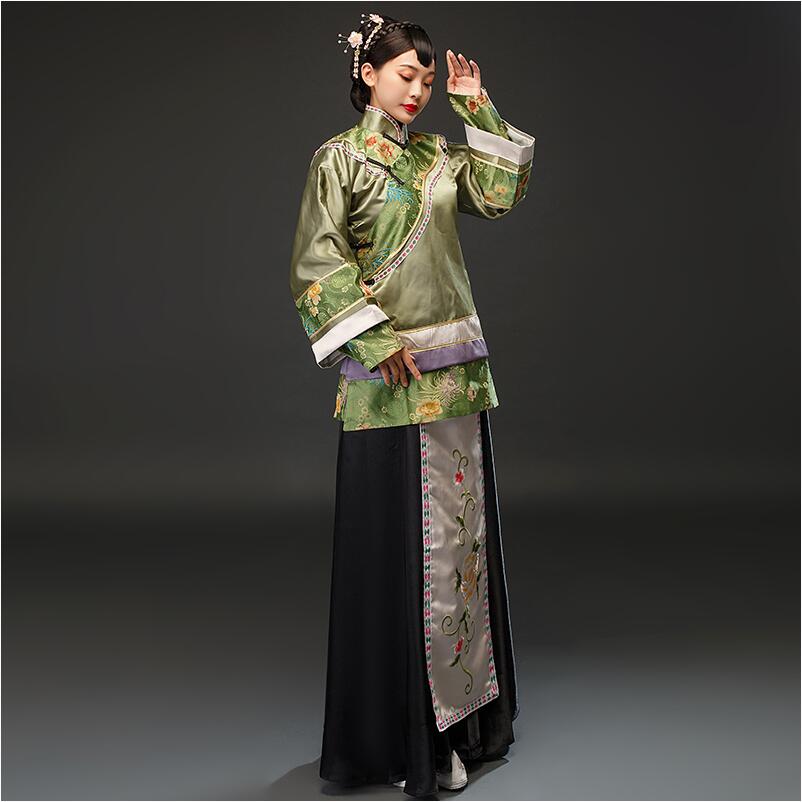 Movie TV show young women dress Qing Dynasty traditional dignified young ladies Robe photo studio Stage performance Costume