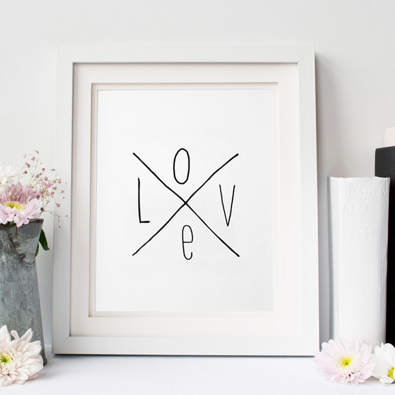 Love Kids poster print typography home decortion mottos handwritten words inspirational Frame not include canvas painting