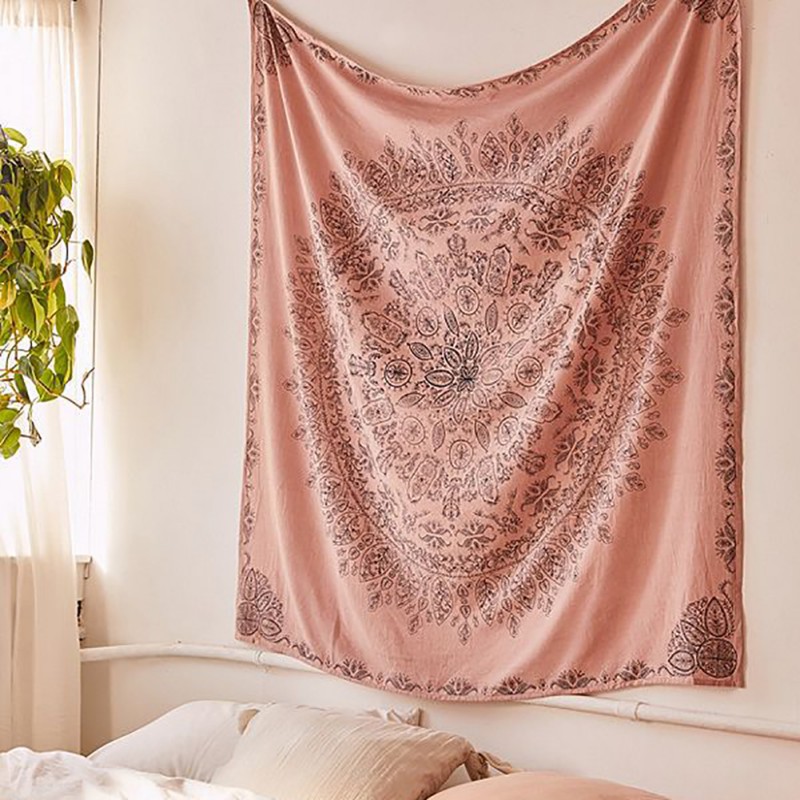 Tapestry Mandala Hippie Bohemian Wall Hanging Flower Tapestry Wall Hanging Decor for Living Room Bedroom 145x145cm