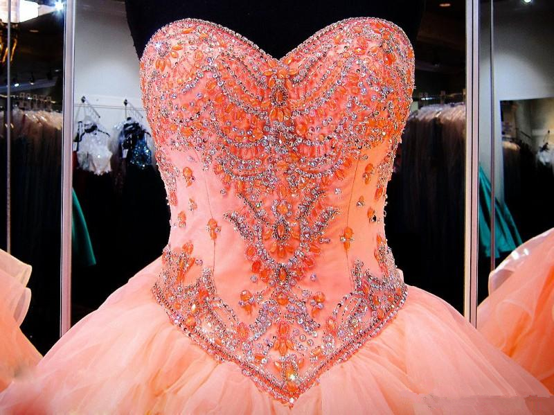 2019 Shining Sequins Rhinestones Quinceanera Dresses Ball Gown Beaded Sweet 16 Year Prom Party Gown Vestidos De 15 Anos QC1375