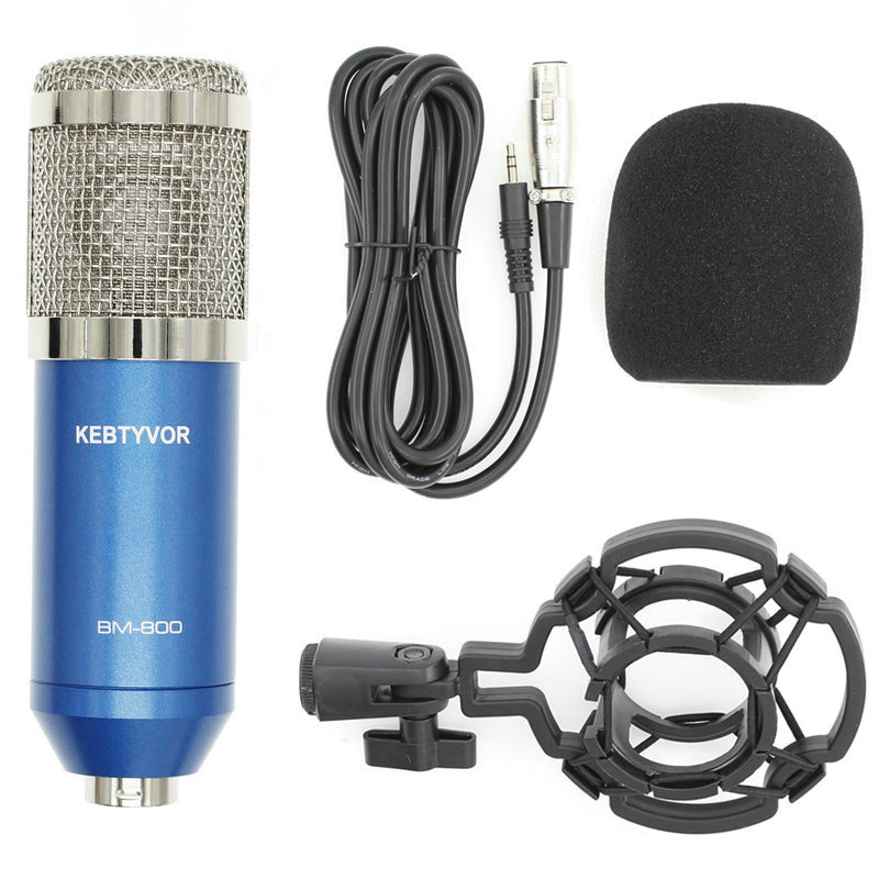 BM800 High Quality Professional Condenser Sound Recording mic bm 800 3.5 mm jack Microphone + Shock Mount for computer