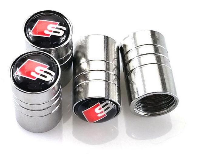 Car Styling Tire Valves Caps Stickers for A3 A4 A5 A7 Q3 Q5 AUDI A1 Q7 Accessories Car styling