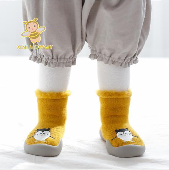 first walkers girls toddler shoes first step baby boys walker home slippers winter warm sock shoe with rubber soles soft booties