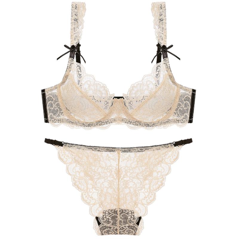 Thin Cup Bra Set For Women Transparent Sexy Lace Bra and Panty Set Thong Underwear Unlined Large Plus Size See Through Lingerie, Pink
Thin Cup Bra Set For Women Transparent Sexy Lace Bra and Panty Set Thong Underwear Unlined Large Plus Size See Through Lingerie, Pink