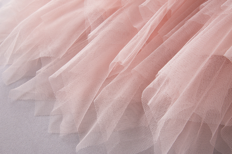 Fashion kids girl Mauve Ruffle Uneven Tulle Skirt Girls Teenage TUTU Wedding Bridal Bridesmaid Skirt Knee Length Skirt 3-12 Ys